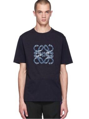 Loewe Navy Anagram Cut T-Shirt Size L